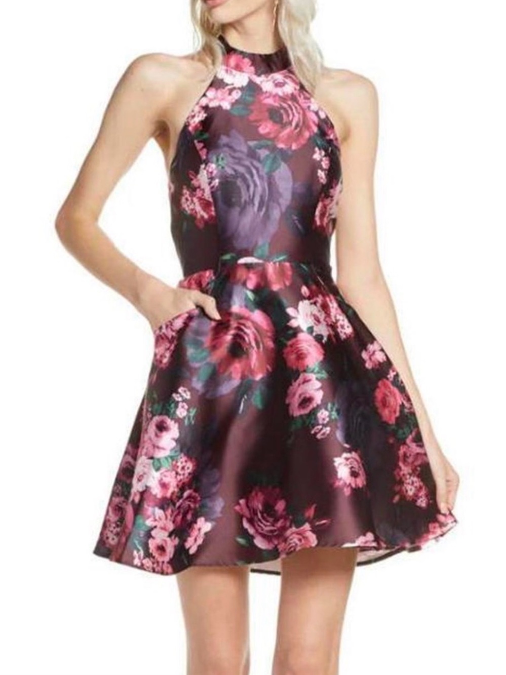 My Michelle Floral Halter Fit and Flare Dress Size 15